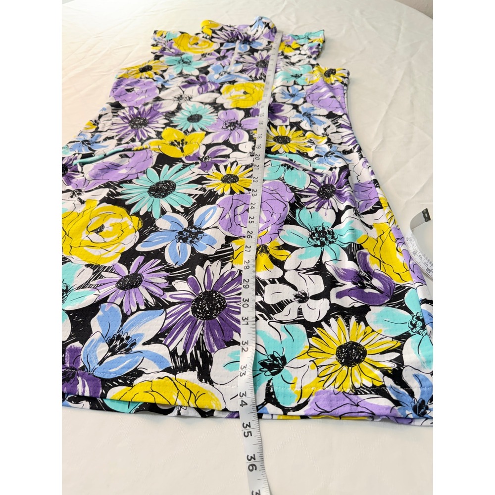 IBKUL Medeline Lavender Multi Floral Sleeveless Dress Golf Zip Pockets UPF 50+ - Picture 9 of 9